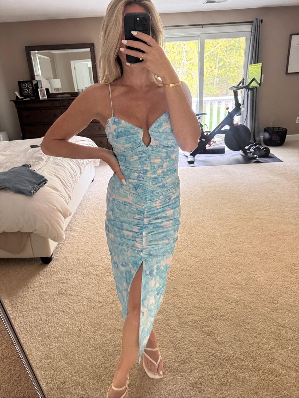 Astr the Label Palmero Midi Dress with Front Slit